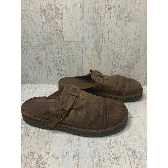 Naot Freedom Brown Leather Slip On Buckle Mules 10 - Picture 3 of 8